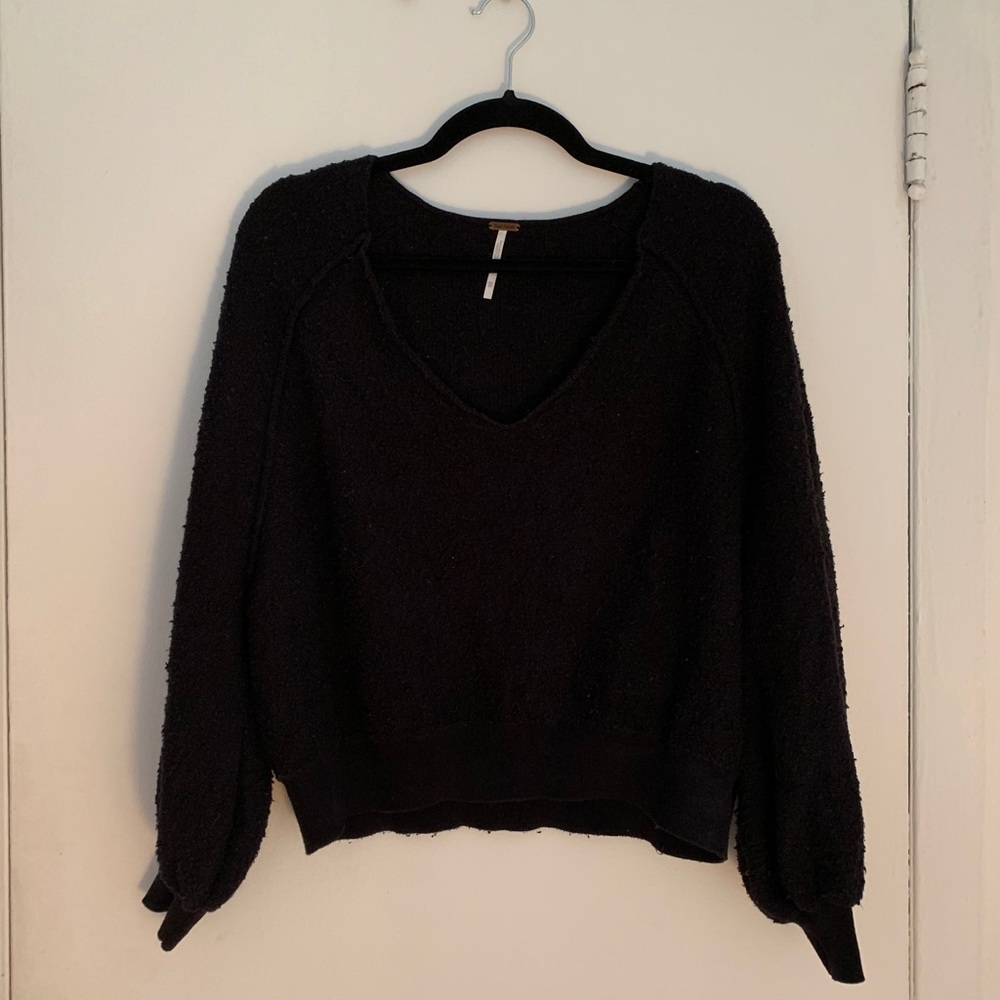 Free People black textured sweater